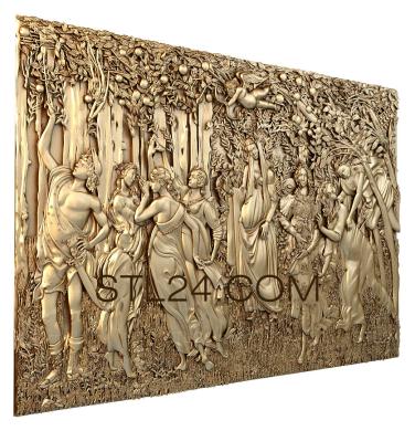 Art pano (Sandro Botticelli Spring unframed, PH_0146-3) 3D models for cnc